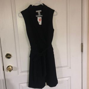 H&M Sleeveless Blazer Dark Navy Blue